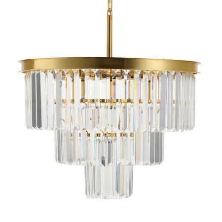 Lampa wisząca SPLENDORE 50 cm - żyrandol złoto-kryształowy