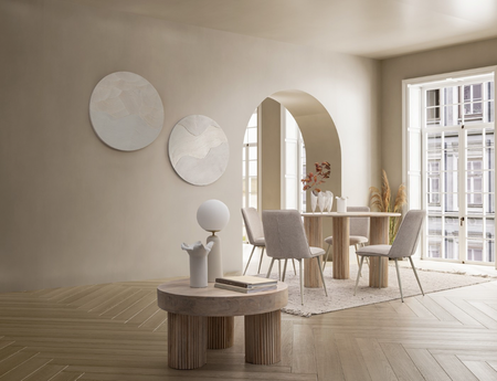 BIZZOTTO Stolik kawowy DACCA 75 cm – naturalne drewno mango, okrągły stolik designerski