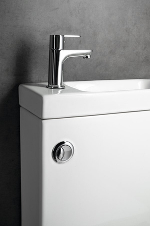 JALTA HYGIE kompakt WC z umywalką, Rimless, odpływ poziomy/pionowy, biały