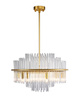 Lampa wisząca LUXORIA 50 cm - żyrandol kryształowy, złoty