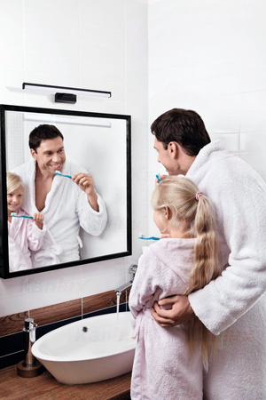 ASTEN oświetlenie LED, ścienne, 8W, 400x110mm, IP44, czarny mat