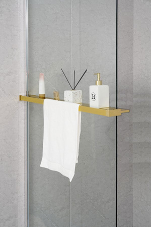 Półka skracana do kabin prysznicowych walk-in 60-140 cm, złoty mat