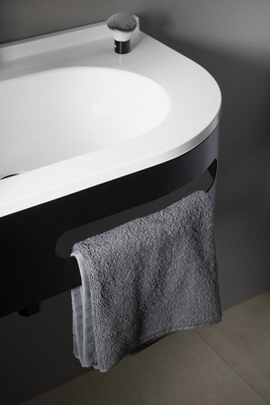 PULSE wspornik z wieszakiem na ręczniki, lewy, czarny mat