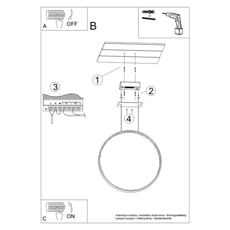 Lampa wisząca RIO 110 złota LED 3000K