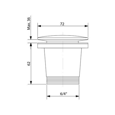 Odpływ wannowy 6/4", klik-klak, złoto mat