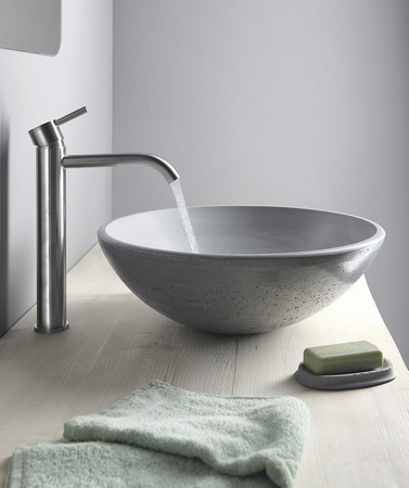 MINIMAL bateria umywalkowa wysoka, stal nierdzewna mat