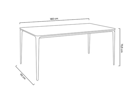 Stół SLIM 180x90 czarny - ceramiczny      marmur, aluminium