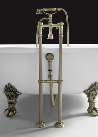 REGATA wanna wolnostojąca 175x85x61cm, nogi brąz, biała