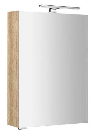 MIRRÓ szafka z lustrem, oświetlenie LED, 50x70x16cm, lewa/prawa, dąb Alabama