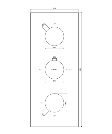 Y el. natynkowy termostatycznej baterii prysznicowo-wannowej 3-wyj. podtynkowej, nikiel szczotkowany
