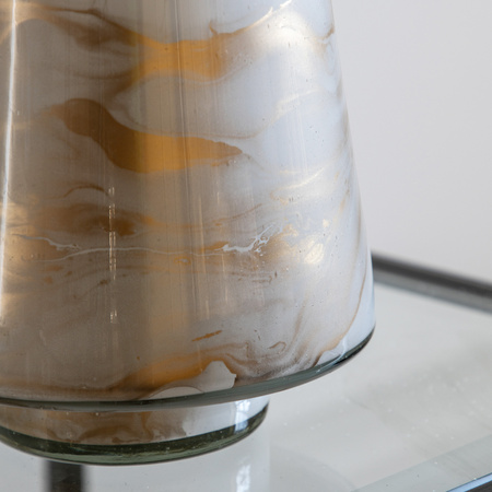 Marbled Hurricane Large Gold White Candle Holder