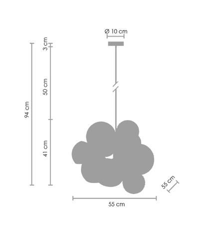 Lampa wisząca ASTRONOMY-11,  55 cm - czarna
