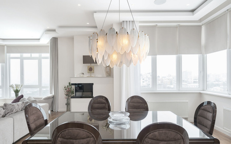 Lampa wisząca PIUMA 60 cm – biała, okrągła oprawa sufitowa