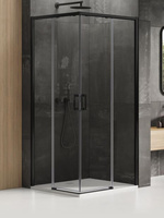 KABINA PRIME BLACK PROSTOKĄTNA U 90x80x200 CZYSTE 6mm ACTIVE SHIELD