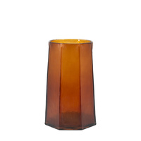 Organic Faceted Hurricane Amber H260mm
