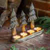 Xmas Tree Tealight Holder Gold 235x70x185mm