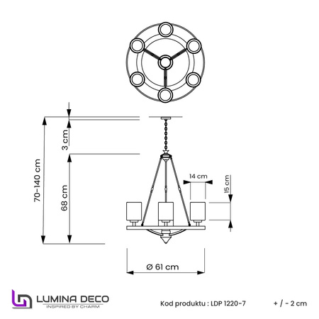 LAMPA WISZĄCA LOFT MOSIĘŻNA SANTINI W7