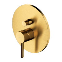 Y bateria prysznicowo-wannowa podtynkowa, złoty szczotkowany