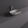 RAK Ceramics BATU Umywalka slim nablatowa owalna 55x35 cm Mica Cool Grey