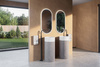 OASIS umywalka ceramiczna wolnostojąca ø 40x89cm, biała/beton pearl grey