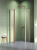 NZ2 Kabina prysznicowa NEW SOLEO COPPER BRUSHED 2D pięciokątna 80x80x195 szkło czyste 6mm Active Shield 2.0