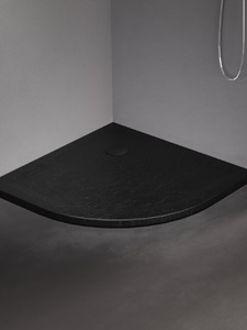 Brodzik MILD STONE akrylowy półokrągy R55 90x90x4,5 czarny