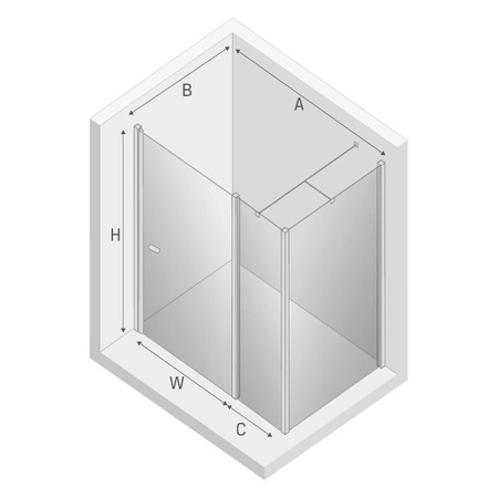 KABINA NEW SOLEO PROSTOKĄTNA U 120x110x195 CZYSTE 6mm ACTIVE SHIELD