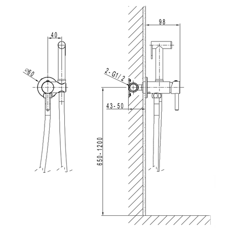 Bateria bidetowa podtynkowa Orion Chrome