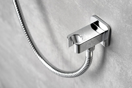 Przyłącze kątowe z uchwytem prysznica, chrom