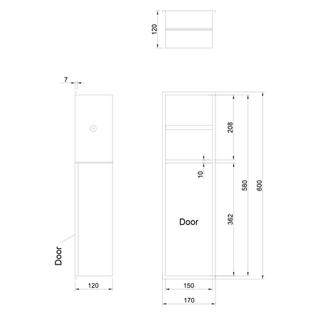 DENBO podtynkowy uchwyt na papier toaletowy, 600x170mm, stal nierdzewna, gun metal