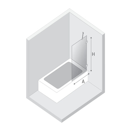Parawan nawannowy EVENTA GOLD SHINE stały U 100x150 szkło czyste 8mm Active Shield 2.0