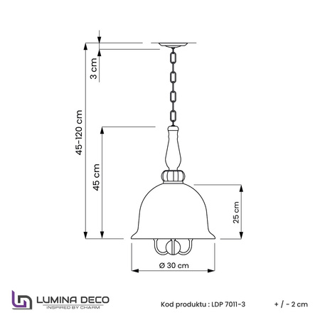 NOWOCZESNA LAMPA WISZĄCA MOSIĘŻNA MILEO W3