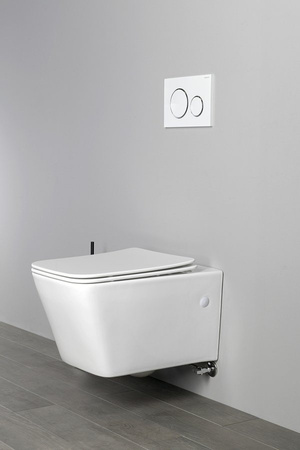 PORTO CLEANWASH WC wiszące Rimless, z prysznicem bidetowym i baterią, 36x52cm, biały