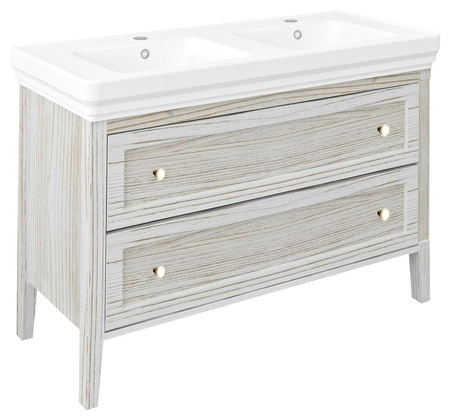 CROSS szafka umywalkowa 116x77,5x49,5cm, 2 szuflady, starobiała