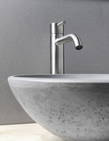 MINIMAL bateria umywalkowa wysoka, stal nierdzewna mat