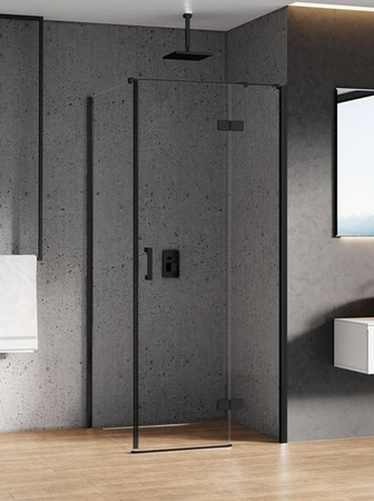 KABINA NEW RENOMA BLACK PROSTOKĄTNA L 120x80x195 CZYSTE 6mm ACTIVE SHIELD