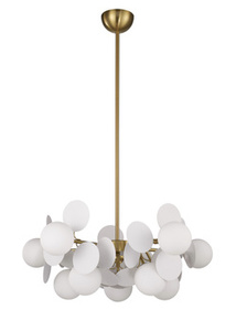 Lampa wisząca CHIC-5, 65 cm - biało złota nowoczesna lampa do salonu