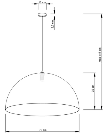 SFERA 70 ZŁOTY lampa wisząca