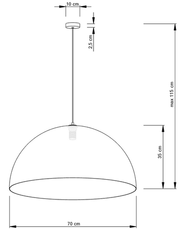 Sfera 70 czarny/miedź lampa wisząca