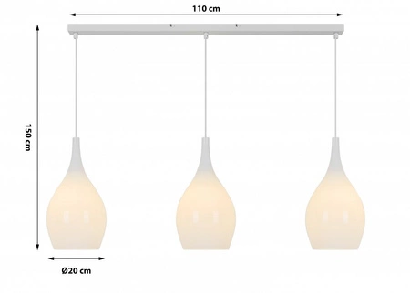 BLANCO - Lampa wisząca trójka