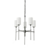 Lampa wisząca DARLING 60 cm - żyrandol czarny połysk z białym abażurem