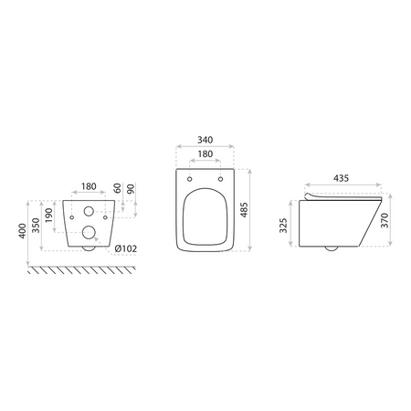 Miska wisząca WC z Deską Lago