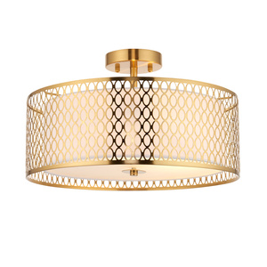 Lampa sufitowa Cordero – złota / biała, 43 × 43 × 26 cm