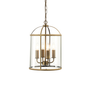 Lambeth 4 Pendant Light Antique Brass
