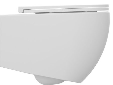 INFINITY miska WC wisząca, Rimless, 36,5x53cm, biały mat
