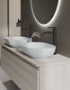 RAK Ceramics SKIN Umywalka slim nablatowa owalna 55x35 cm Carbon Concrete - Efekt kamienia 