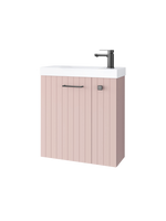 Szafka łazienkowa wisząca z umywalką 55 cm rose mat uchwyt gun metal NOOK 010-SU55-11+TR41366