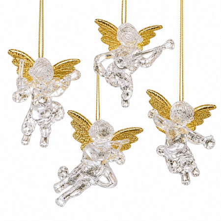 Zestaw 4 ozdób choinkowych / aniołki SHP  ANGEL