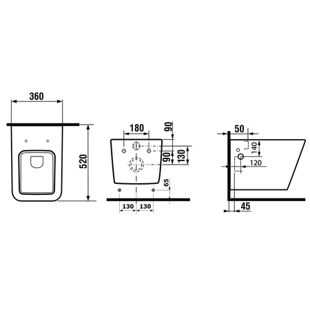 PORTO CLEANWASH WC wiszące Rimless, z prysznicem bidetowym i baterią, 36x52cm, biały