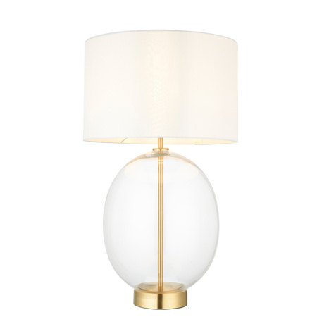 Kelda Oval Table Lamp Satin Brass Vintage White